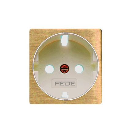 Накладка на розетку FEDE коллекции FEDE, с заземлением, bright patina/бежевый, FD04335PB-A