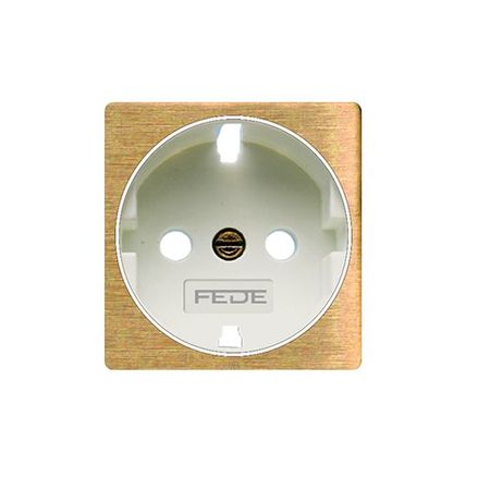 Накладка на розетку FEDE коллекции FEDE, с заземлением, bright patina/белый, FD04335PB