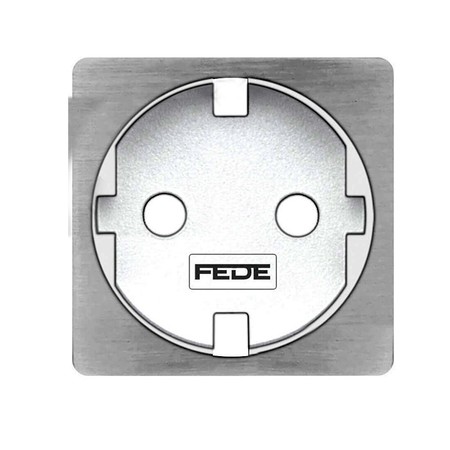 Накладка на розетку FEDE коллекции FEDE, с заземлением, nickel satin/белый, FD04335NS