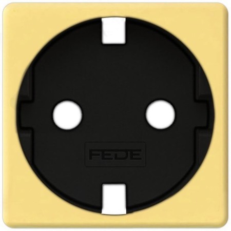 Накладка на розетку FEDE коллекции FEDE, с заземлением, bright gold/черный, FD04335OB-M