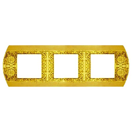 Рамка 3 поста FEDE SAN REMO, горизонтальная, bright gold, FD01423OB
