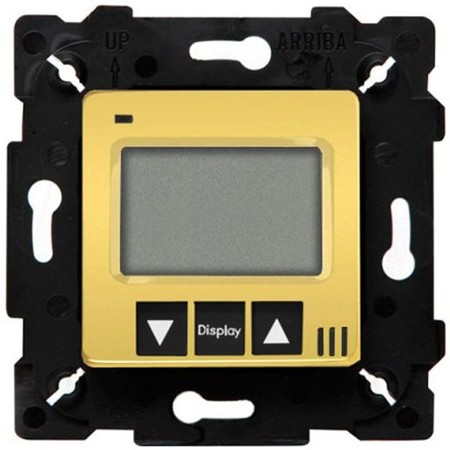 Термостат для теплого пола FEDE МЕХАНИЗМЫ, с дисплеем, с датчиком, bright gold/черный, FD18000OB-M