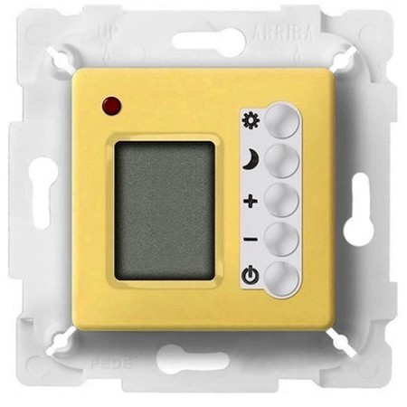 Термостат комнатный FEDE МЕХАНИЗМЫ, с дисплеем, bright gold/белый, FD18004OB