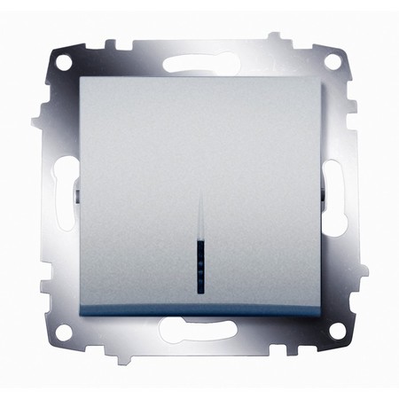 Выключатель 1-клавишный ABB COSMO с подсветкой, алюминий, 619-011000-201
