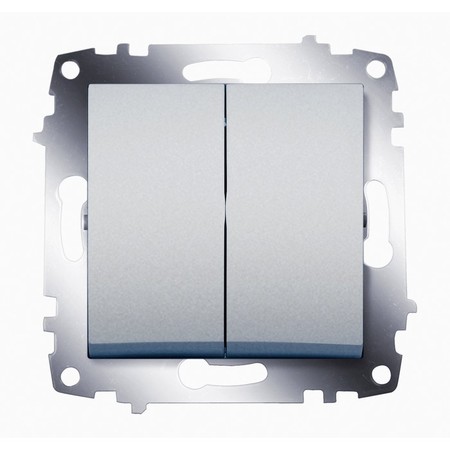 Выключатель 2-клавишный ABB COSMO, алюминий, 619-011000-202