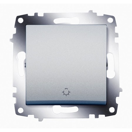 Выключатель 1-клавишный кнопочный ABB COSMO, алюминий, 619-011000-205