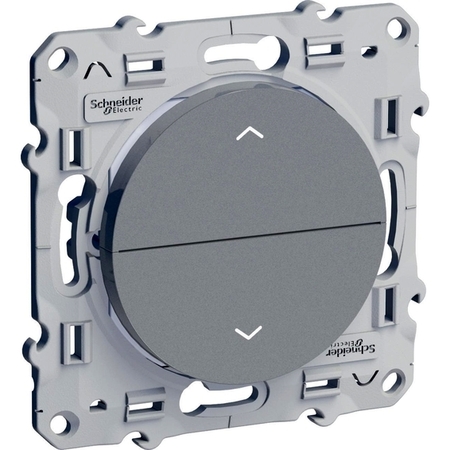 Выключатель для жалюзи кнопочный без фиксации Schneider Electric ODACE, алюминий, S53R207