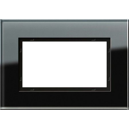 Рамка 1,5 поста без перегородки Gira ESPRIT, черное стекло, 100105