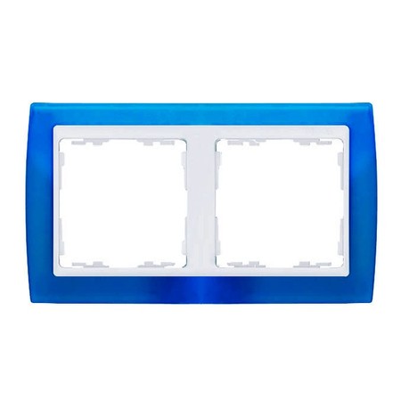 Рамка 2 поста Simon SIMON 82, синий полупрозрачный, 82623-64