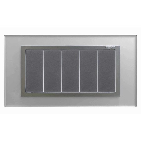 Рамка 5 узких модулей Simon SIMON 82, серебристый, 82957-62
