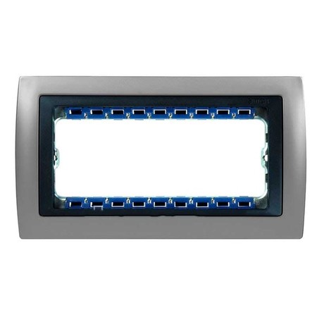 Рамка 8 узких модулей Simon SIMON 82, алюминий, 82884-33