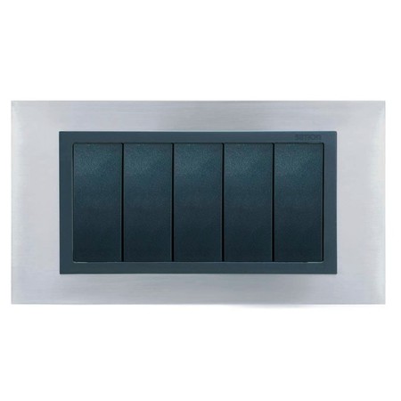 Рамка 8 узких модулей Simon SIMON 82, нержавеющая сталь, 82887-37