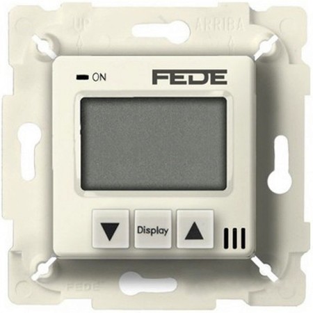 Термостат для теплого пола FEDE МЕХАНИЗМЫ, с дисплеем, с датчиком, бежевый, FD18000-A