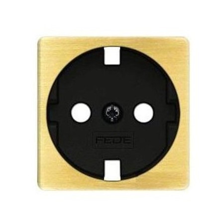 Накладка на розетку FEDE коллекции FEDE, с заземлением, bright patina/черный, FD04314PB-M