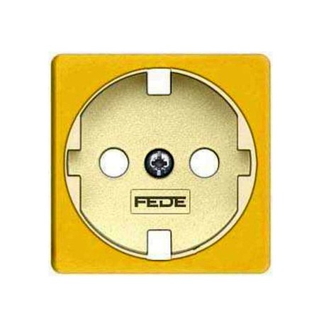 Накладка на розетку FEDE коллекции FEDE, с заземлением, bright gold/бежевый, FD04314OB-A