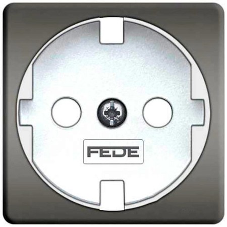 Накладка на розетку FEDE коллекции FEDE, с заземлением, bright chrome/белый, FD04314CB