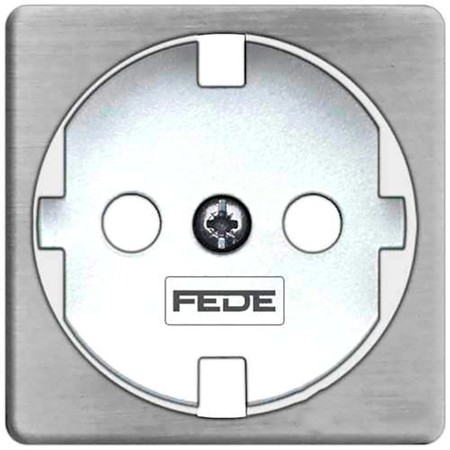 Накладка на розетку FEDE коллекции FEDE, с заземлением, nickel satin/белый, FD04314NS