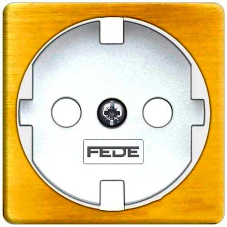 Накладка на розетку FEDE коллекции FEDE, с заземлением, bright patina/белый, FD04314PB