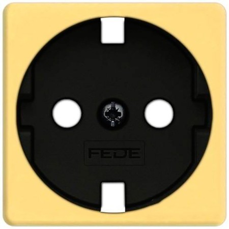 Накладка на розетку FEDE коллекции FEDE, с заземлением, bright gold/черный, FD04314OB-M