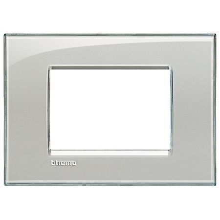 Рамка 3 модуля BTicino LIVING LIGHT, горизонтальная, серое небо, LNA4803KG