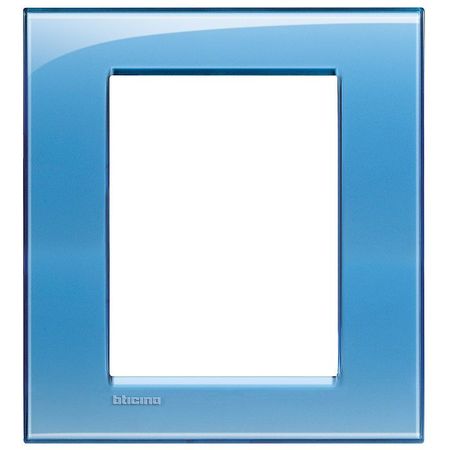 Рамка 3+3 модуля BTicino LIVING LIGHT, голубой, LNA4826AD