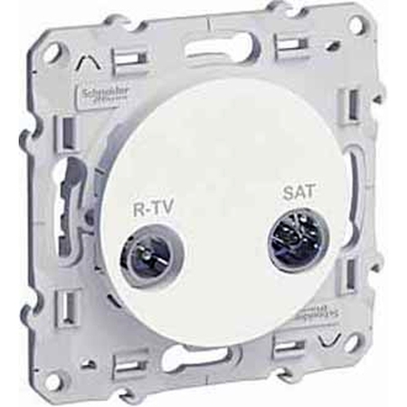 Розетка TV-SAT Schneider Electric ODACE, проходная, белый, S52R456