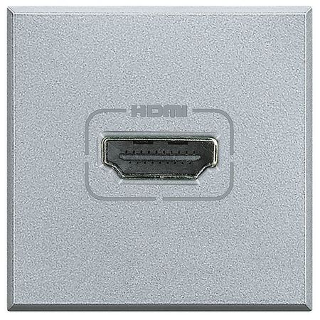 Розетка HDMI BTicino AXOLUTE, алюминий, HC4284