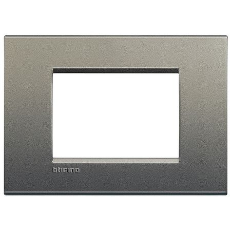 Рамка 3 модуля BTicino LIVING LIGHT, горизонтальная, серый шелк, LNA4803AE