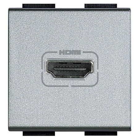 Розетка HDMI BTicino LIVING LIGHT, алюминий, NT4284