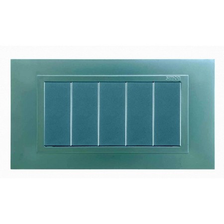 Рамка 8 узких модулей Simon SIMON 82, алюминий, 82987-33
