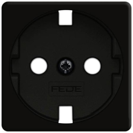 Накладка на розетку FEDE коллекции FEDE, с заземлением, черный, FD16723-M