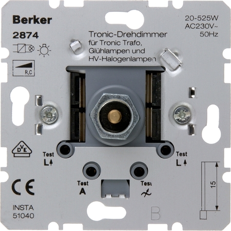 Механизм поворотного светорегулятора-переключателя Berker Коллекции Berker, 525 Вт, 2874