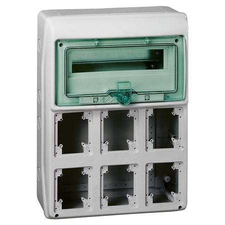 Распределительный шкаф Schneider Electric KAEDRA, 12 мод., IP65, навесной, пластик, зеленая дверь, 13181