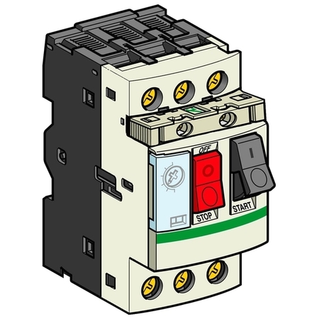 Силовой автомат для защиты двигателя Schneider Electric TeSys GV2 6.3А 3P, термомагнитный расцепитель, GV2ME10AE1TQ