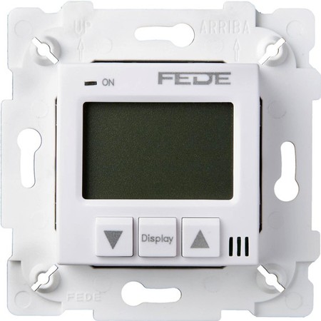 Термостат комнатный FEDE FEDE МЕХАНИЗМЫ И НАКЛАДКИ, с дисплеем, белый, FD18001