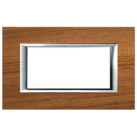 Рамка 4 модуля BTicino AXOLUTE, горизонтальная, тиковое дерево, HA4804LTK
