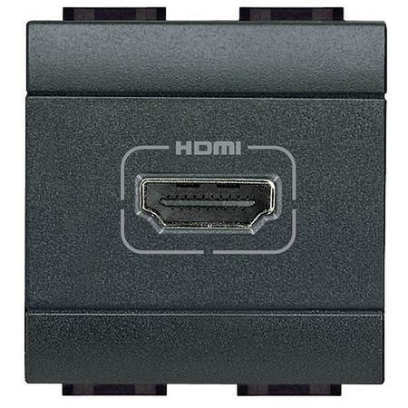 Розетка HDMI BTicino LIVING LIGHT, антрацит, L4284