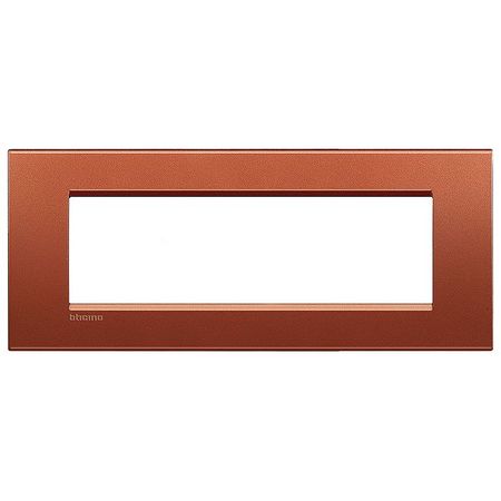 Рамка 7 модулей BTicino LIVING LIGHT, красный шелк, LNA4807RK