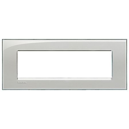 Рамка 7 модулей BTicino LIVING LIGHT, горизонтальная, серое небо, LNA4807KG