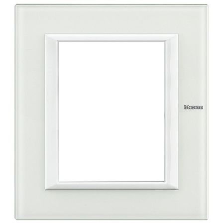 Рамка 3+3 модуля BTicino AXOLUTE, белое стекло, HA4826VBB