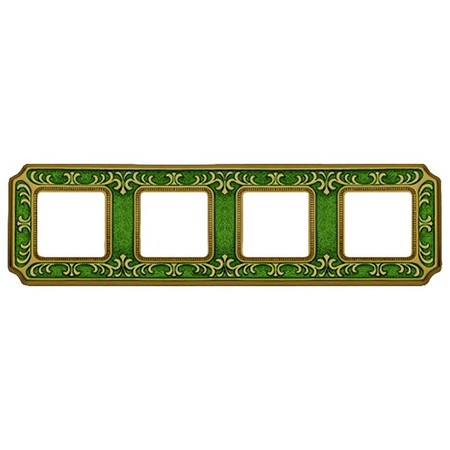 Рамка 4 поста FEDE SMALTO ITALIANO, emerald green, FD01354VEEN