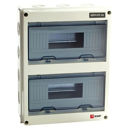 Распределительный шкаф EKF PROxima, 24 мод., IP65, навесной, пластик, белая дверь, pb65-n-pg-24