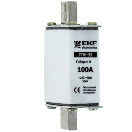 Плавкая вставка ППН-33 100/100А габарит 00С EKF PROxima, fus-33/100