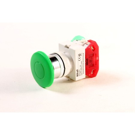 Выключатель кнопочный DEKraft ВК-22 22 мм, 220В, IP54, Зеленый, 25023DEK