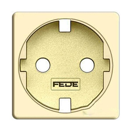 Накладка на розетку FEDE коллекции FEDE, с заземлением, бежевый, FD16723-Anew
