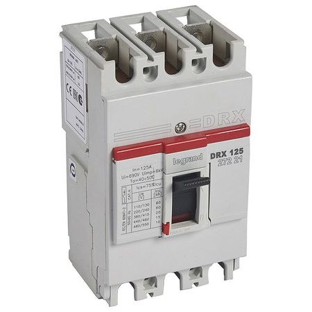 Силовой автомат Legrand DRX 125, термомагнитный, 20кА, 3P, 125А, 027221