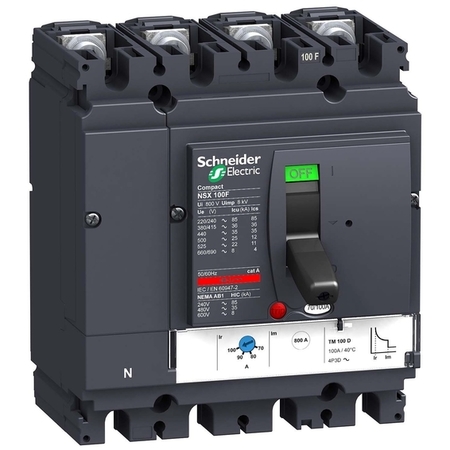 Силовой автомат Schneider Electric Compact NSX 100, TM, 70кА, 4P, 16А, LV429697