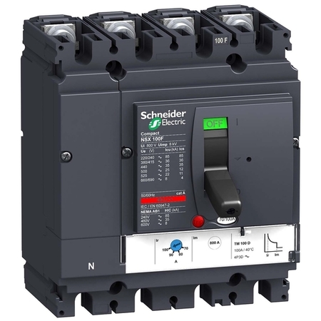 Силовой автомат Schneider Electric Compact NSX 100, TM, 70кА, 4P, 63А, LV429692