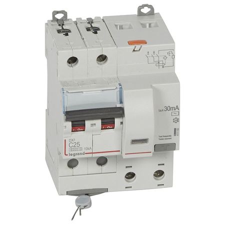 Дифавтомат Legrand DX³ 2P 25А (C) 10кА 30мА (AC), 411160