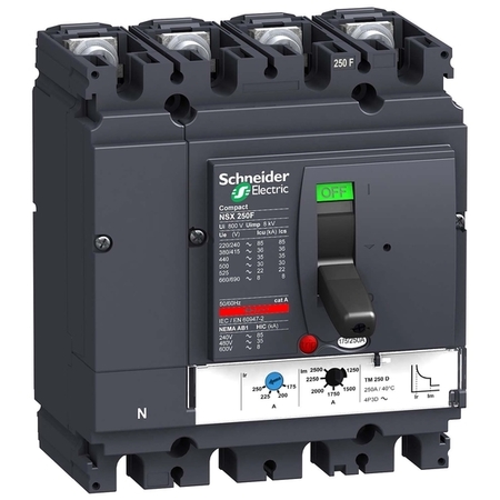 Силовой автомат Schneider Electric Compact NSX 250, TM, 70кА, 4P, 125А, LV431693